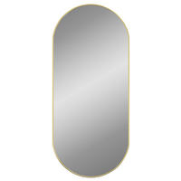 WANDSPIEGEL Golden 100x45 cm Oval - Goldfarben, Glas (100/45/1cm) - furnicato