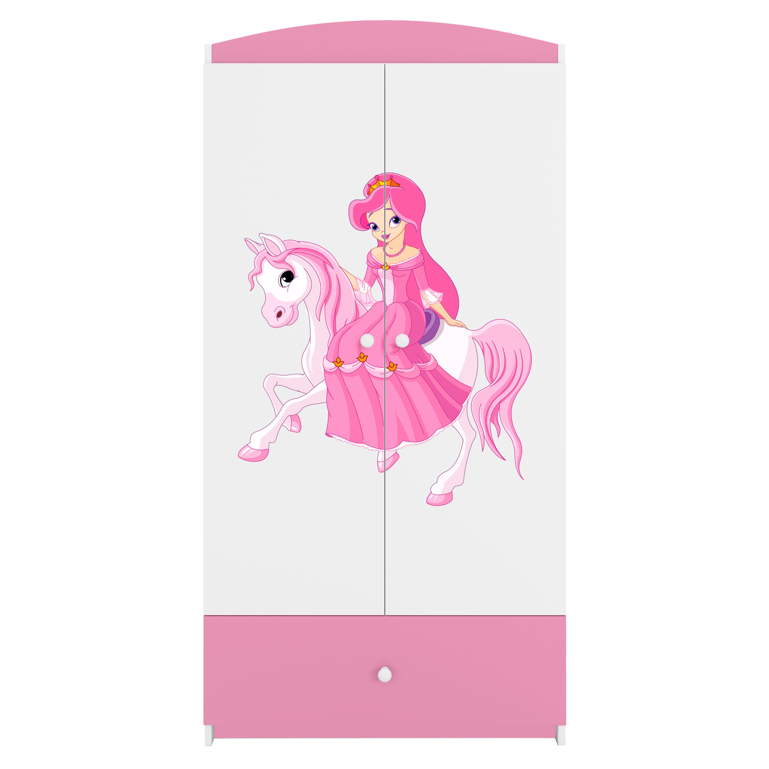 KINDERKLEIDERSCHRANK Prinzessin II - Hellrosa, Holzwerkstoff (90/175/52cm) - RAUMHIRSCH FURNITURE