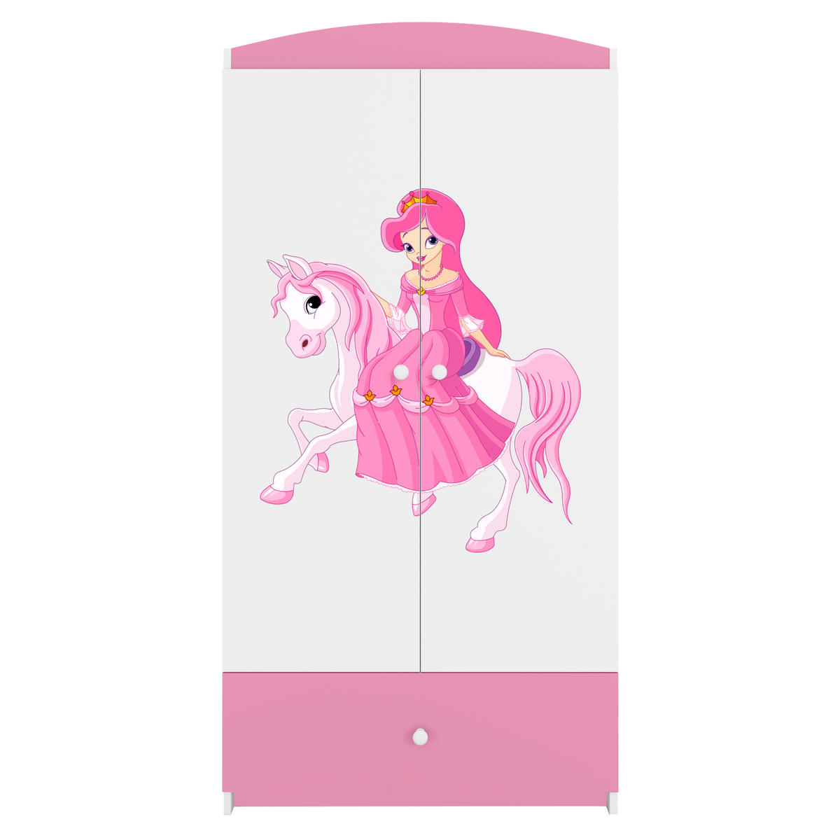 KINDERKLEIDERSCHRANK Prinzessin II - Hellrosa, Holzwerkstoff (90/175/52cm) - RAUMHIRSCH FURNITURE