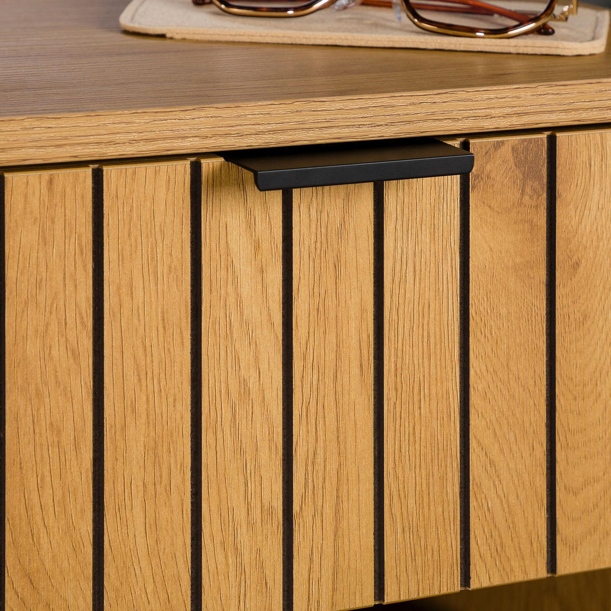 NACHTTISCH MESTO - Schwarz, Holzwerkstoff (40/50/40cm) - IDIMEX