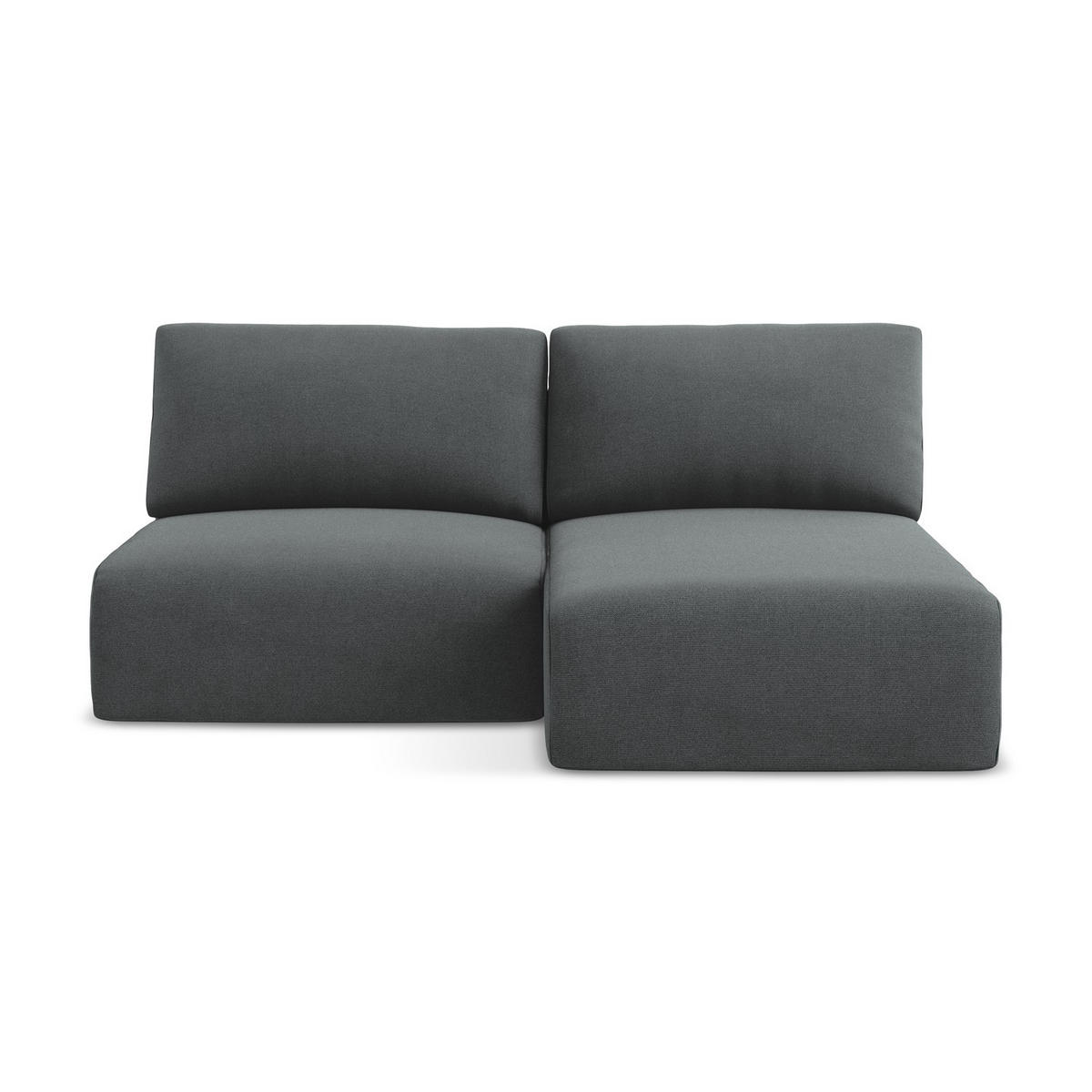 ECKSOFA mit Schlaffunktion rechts Strukturstoff Stoff Grau - Schwarz/Grau, Kunststoff/Textil (210/149cm) - LaMiaSofa
