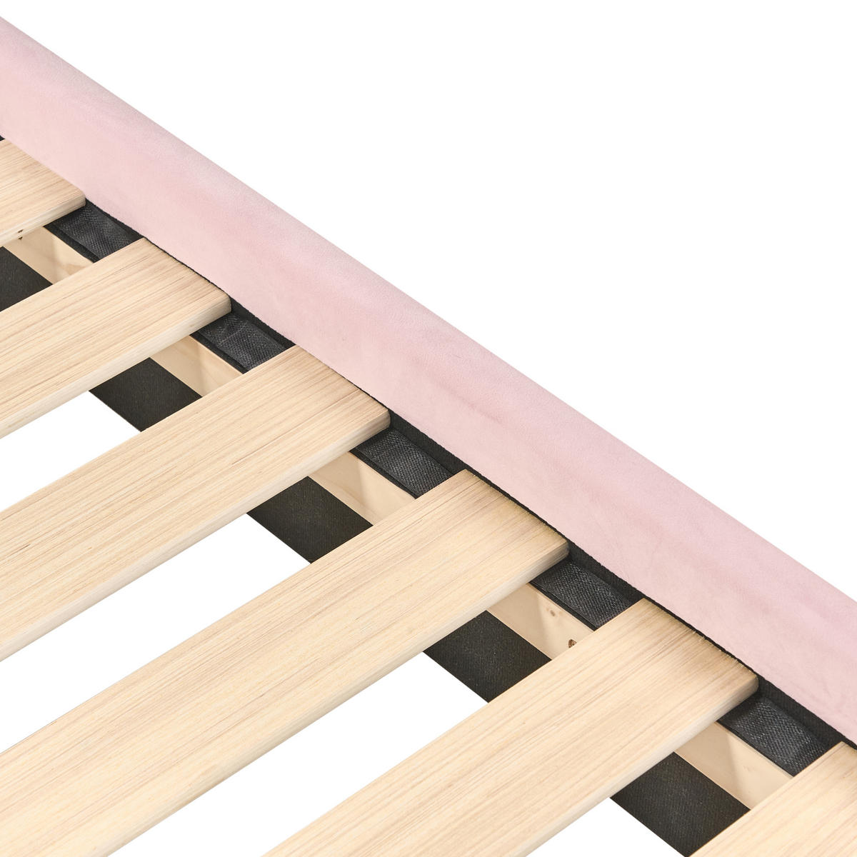 DĚTSKÁ POSTEL Králíček Sametová látka 90/200 cm Růžová Lallias - bílá/růžová, textil (90/200cm) - Beliani