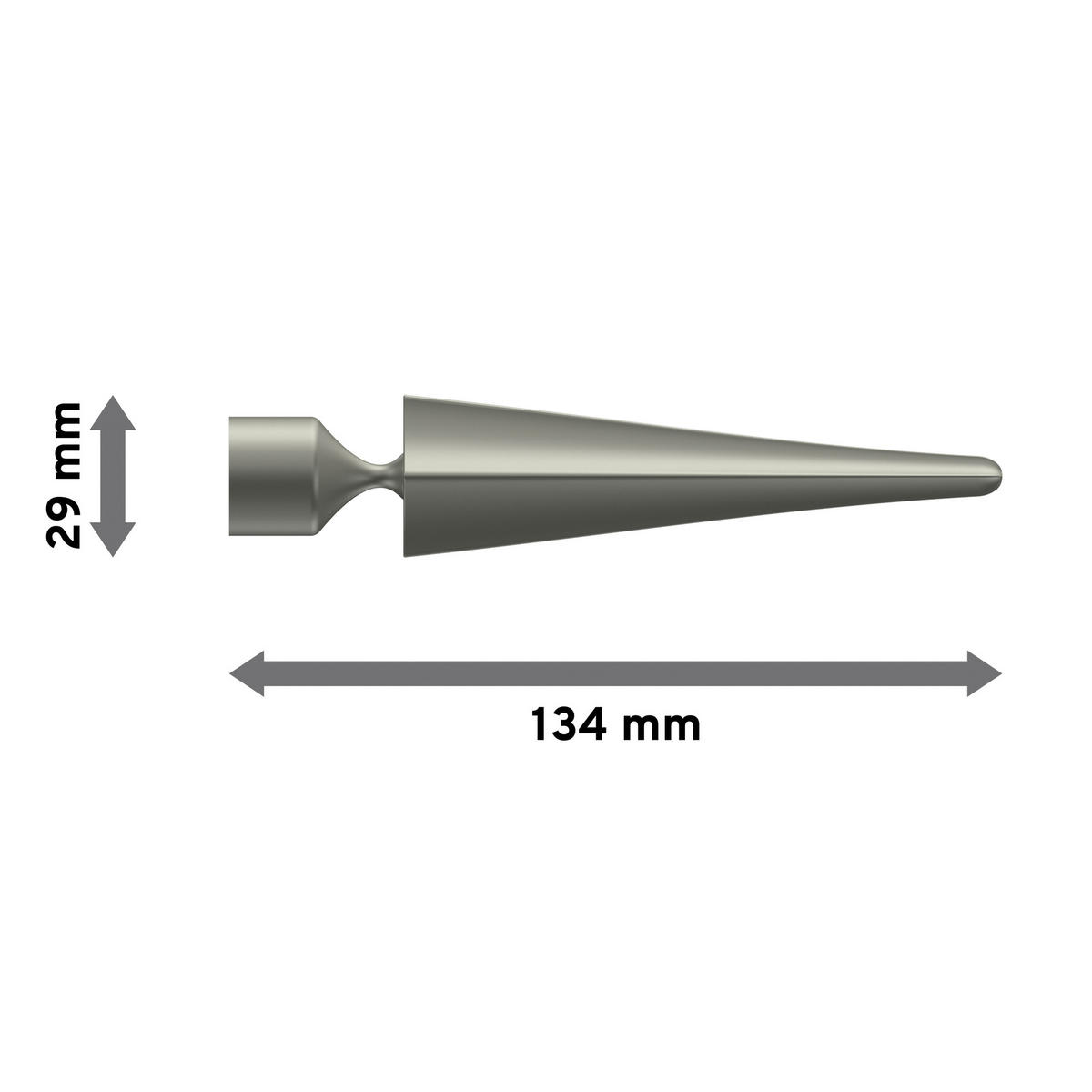 ENDSTÜCKE FÜR GARDINENSTANGEN 16 mm Ø, Lorenzo Chrom matt, Packung 2 Stück - Chromfarben/Nickelfarben, Metall (13.4/2.9/2.9cm) - INTERDECO