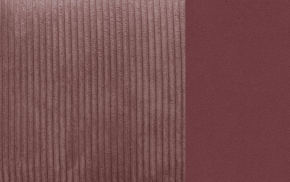 ECKSOFA TAUER 3-Sitzer, altrosa - Schwarz/Altrosa, Holzwerkstoff/Kunststoff (206/173cm) - Courtois Laville