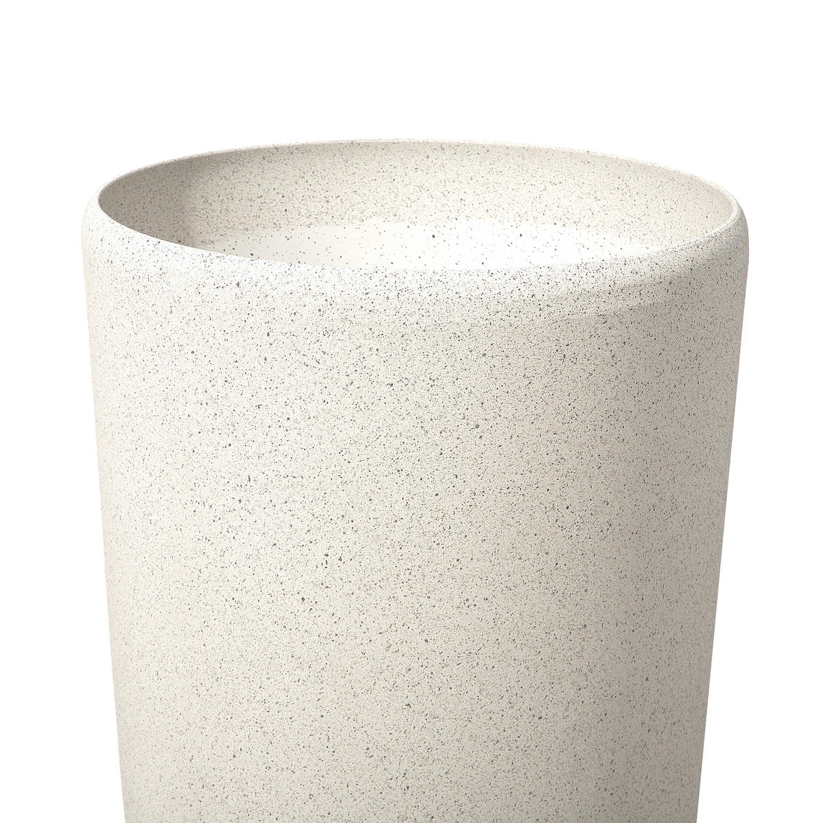 BLUMENTOPF 2er-Set hellbeige rund 31/31/58 cm Abdera - Beige, Stein (58cm) - Beliani