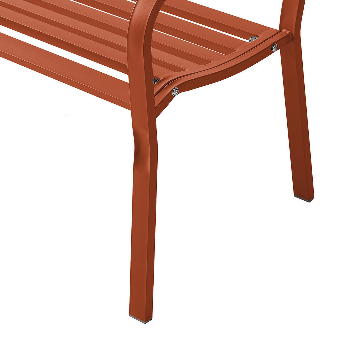 GARTENBANK - Stahl - Terracotta, Metall (128/81/56cm) - home24