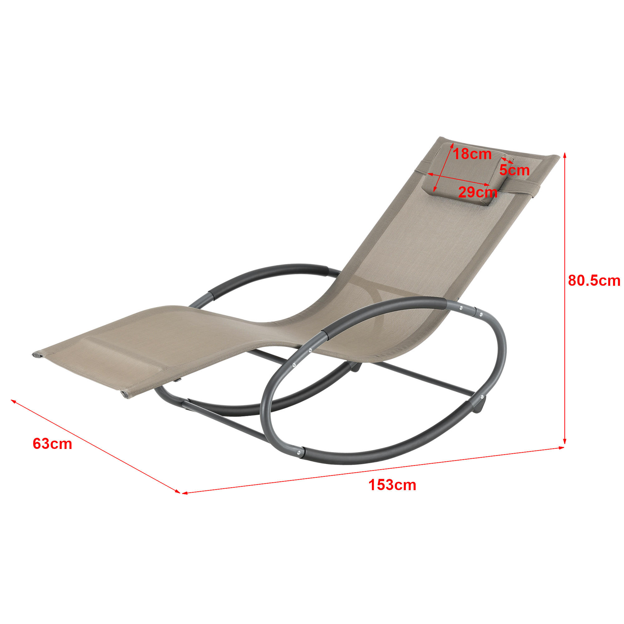 SCHAUKELLIEGE Almaluez - Beige, Metall (153/80.5/63cm) - [en.casa]