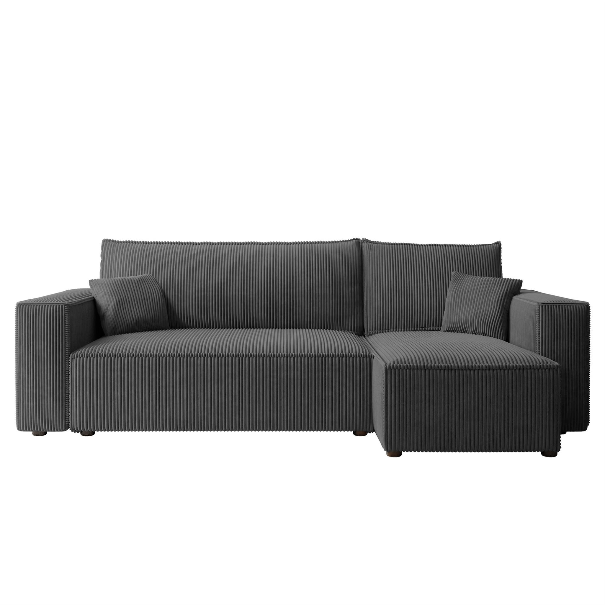 Fun Möbel Ecksofa Dunkelgrau 244x145 cm