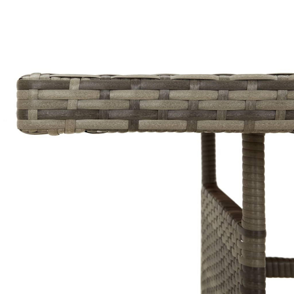 GARTENTISCH Grau 160/70/72 Cm Poly Rattan & Massivholz Akazie - Grau, Kunststoff (160/70/72cm) - vidaXL