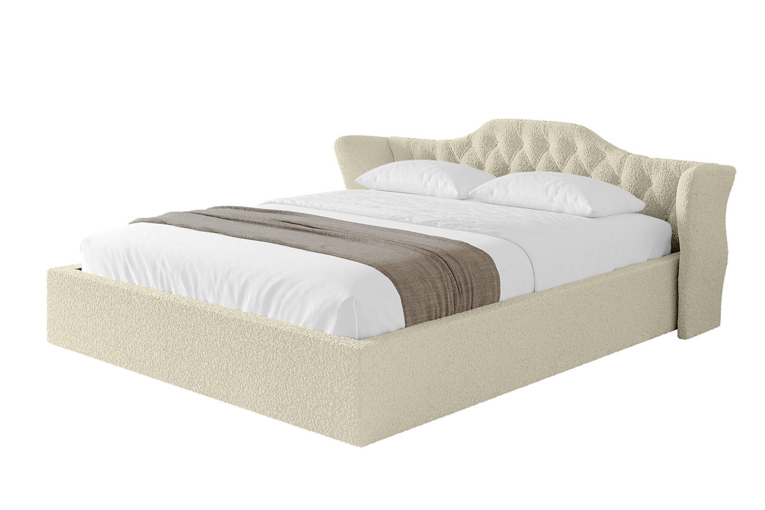 POLSTERBETT mit Bettkasten und Lattenrost, Boxbett ohne Matratze - ZORAN-V1 180x200 Beige - Taupe, Holzwerkstoff/Textil (180/200cm) - ALTDECOR