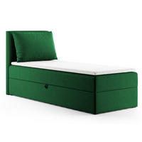 BOXBETT Egro Mini - 80x200 - grün (Kronos 19, Velvet) - Schwarz/Grün, Holz/Holzwerkstoff (80/200cm) - Sofnet