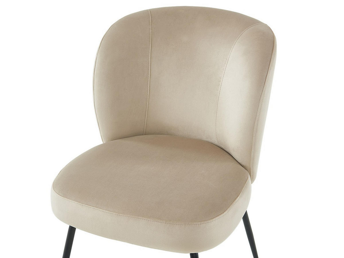 STUHL - 52 cmcm x 67.5 cmcm - Samt, Stoff - Beige - POLPONA - Beige, Textil (52/79/67.5cm) - Vente-Unique