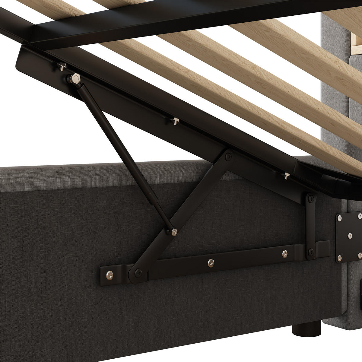 DENNÍ POSTEL 90x200cm Pohovka Úložná LED USB Šedá - šedá, přírodní materiály (90/200cm) - FLIEKS