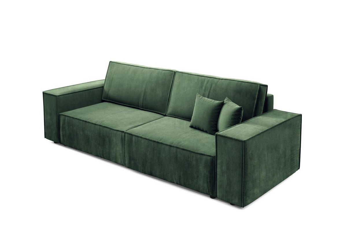 SCHLAFSOFA mit Bettkasten Grün - Grün, Textil (255/88/102cm) - Furnisell