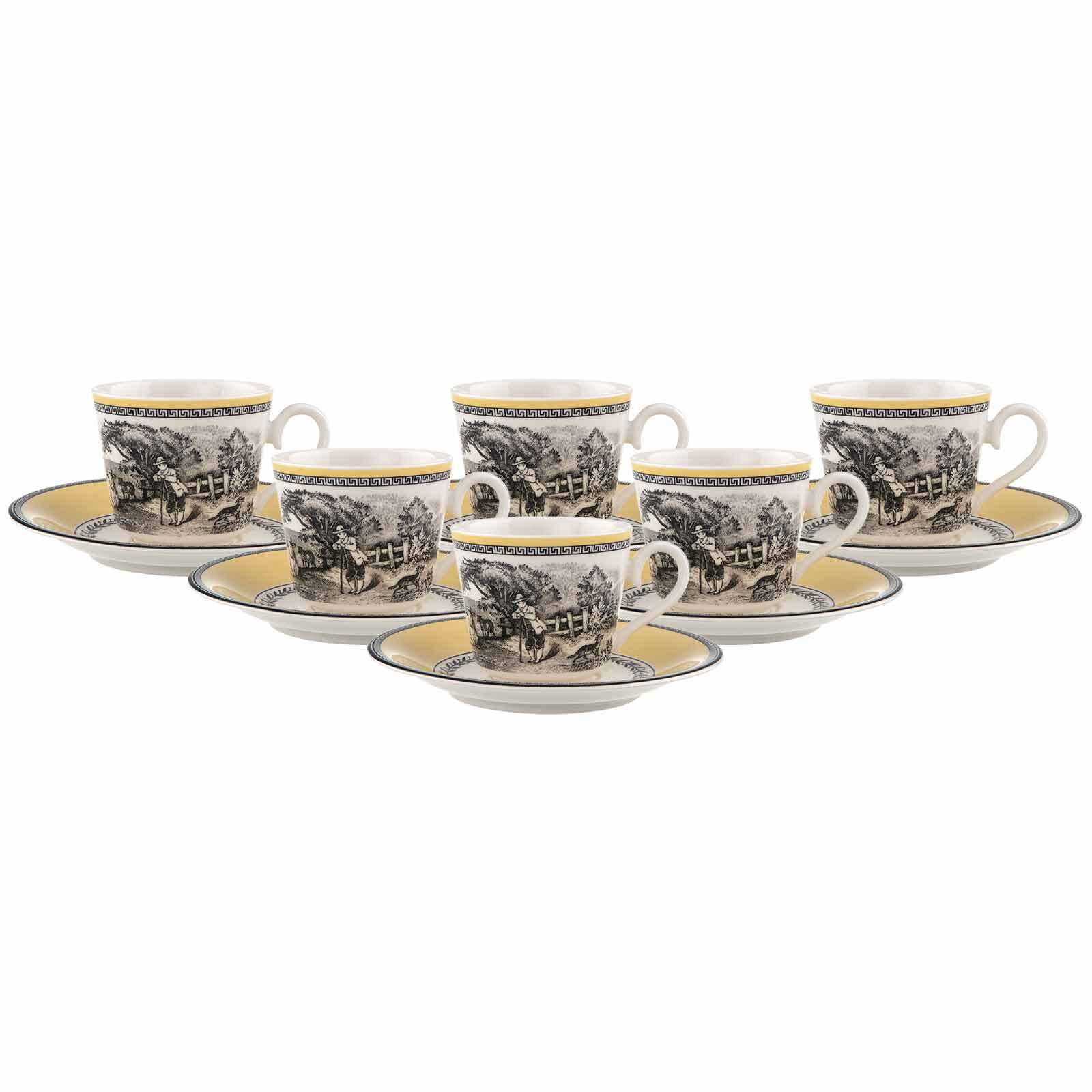 KAFFEETASSEN MIT UNTERTASSEN Audun Ferme bunt 150 ml 6er Set - Multicolor, Keramik (16/8.9/16cm) - Villeroy & Boch