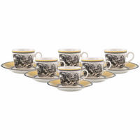KAFFEETASSEN MIT UNTERTASSEN Audun Ferme bunt 150 ml 6er Set - Multicolor, Keramik (16/8.9/16cm) - Villeroy & Boch
