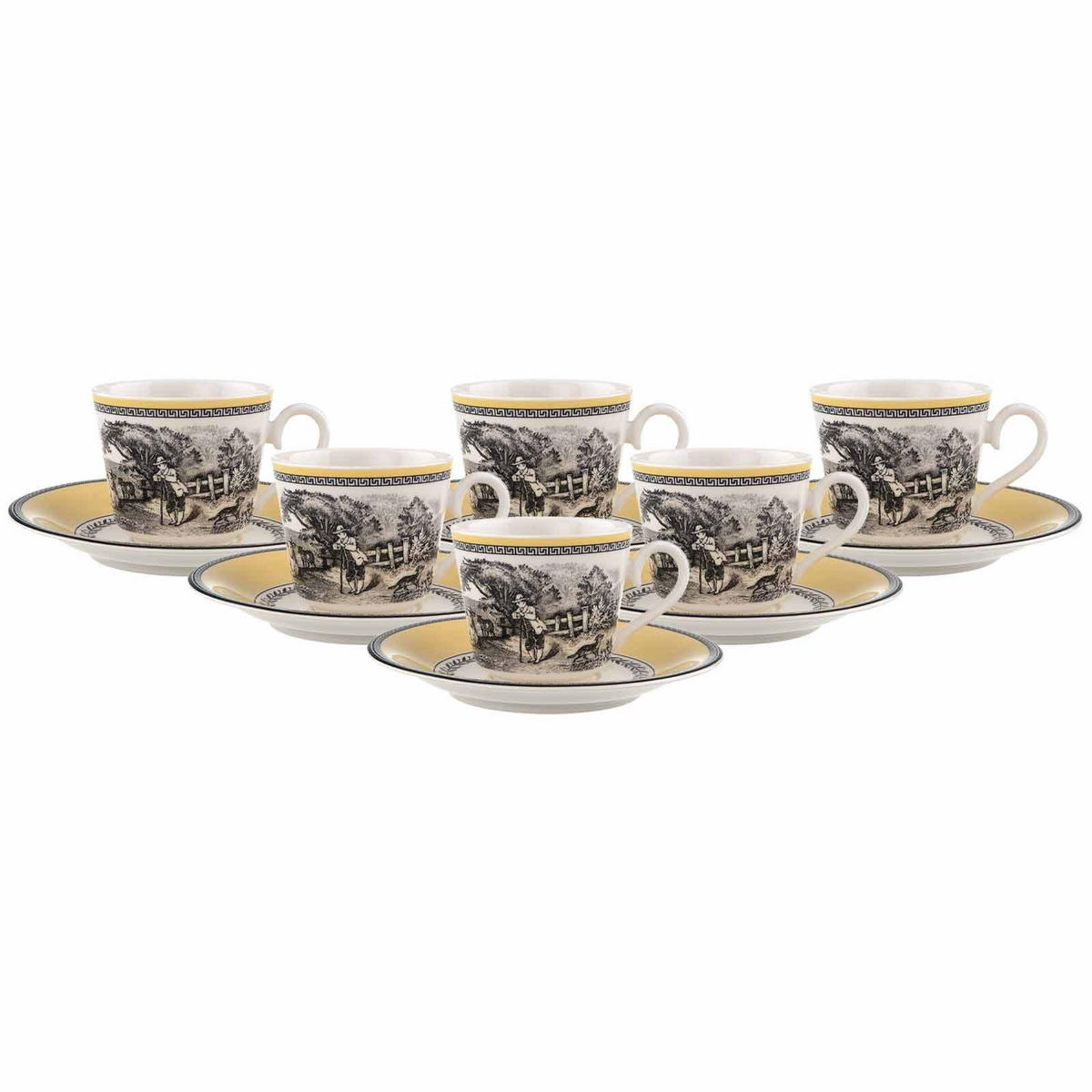 KAFFEETASSEN MIT UNTERTASSEN Audun Ferme bunt 150 ml 6er Set - Multicolor, Keramik (16/8.9/16cm) - Villeroy & Boch
