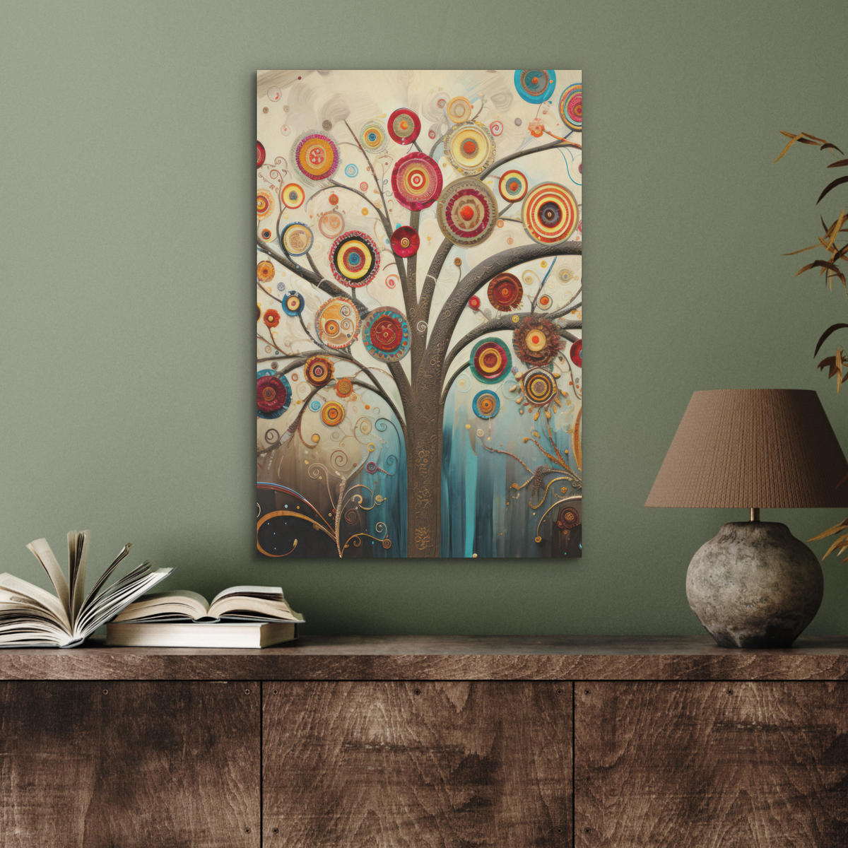 AKUSTICKÝ OBRAZ Strom - Strom života - Farba 50x70 cm - hnedá, plast (50/70/0.9cm) - MuchoWow