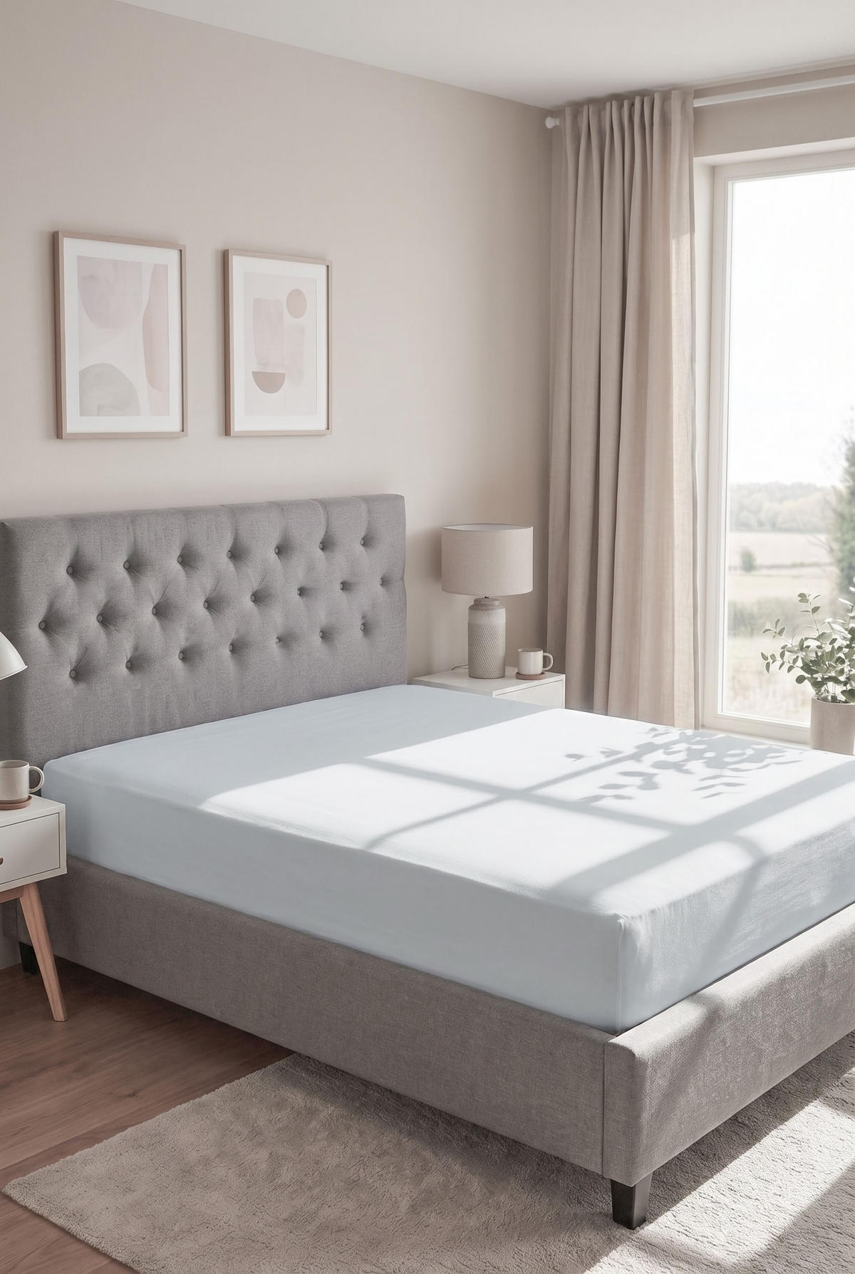 SPANNBETTTUCH Deluxe Jersey ciel, 120x200 cm - 130x220 cm - Hellblau, Textil (130/220cm) - biberna