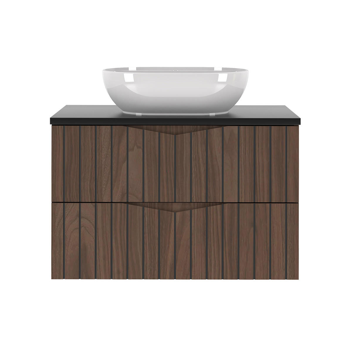 WASCHTISCH 80.6cm Siena Holz und Schwarz - Schwarz, Holzwerkstoff (80.6/52.2/46.5cm) - Petits-meubles