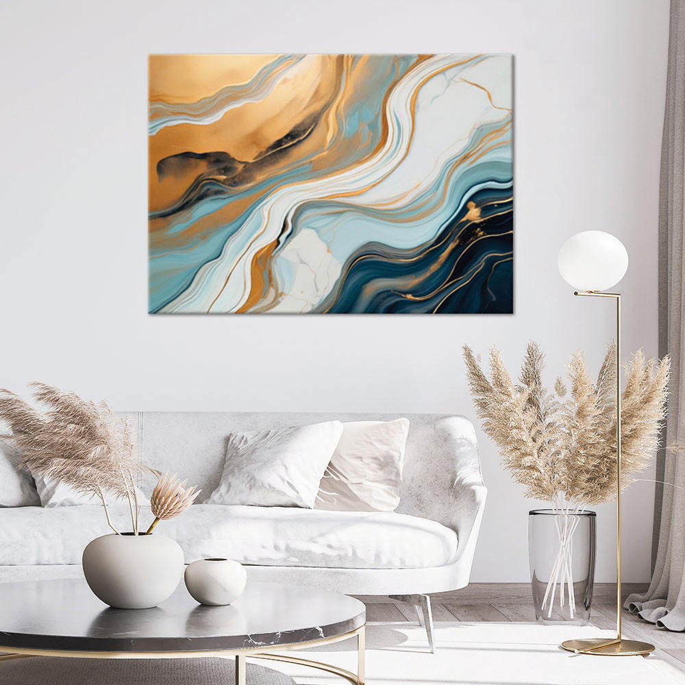 LEINWANDBILD Abstrakter Marmorstein-Glamour-Stil 120x80cm - Multicolor, Textil (120/80cm) - Feeby