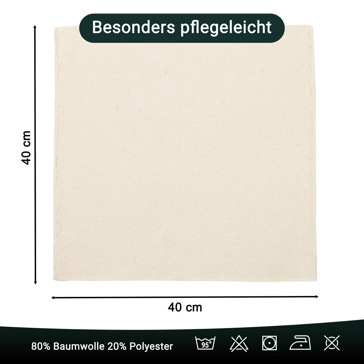 REINIGUNGSTÜCHER, 20er-Set, 80% Baumwolle, 20% Polyester, Weiß - Weiß, Naturmaterialien (40/40cm) - Zollner
