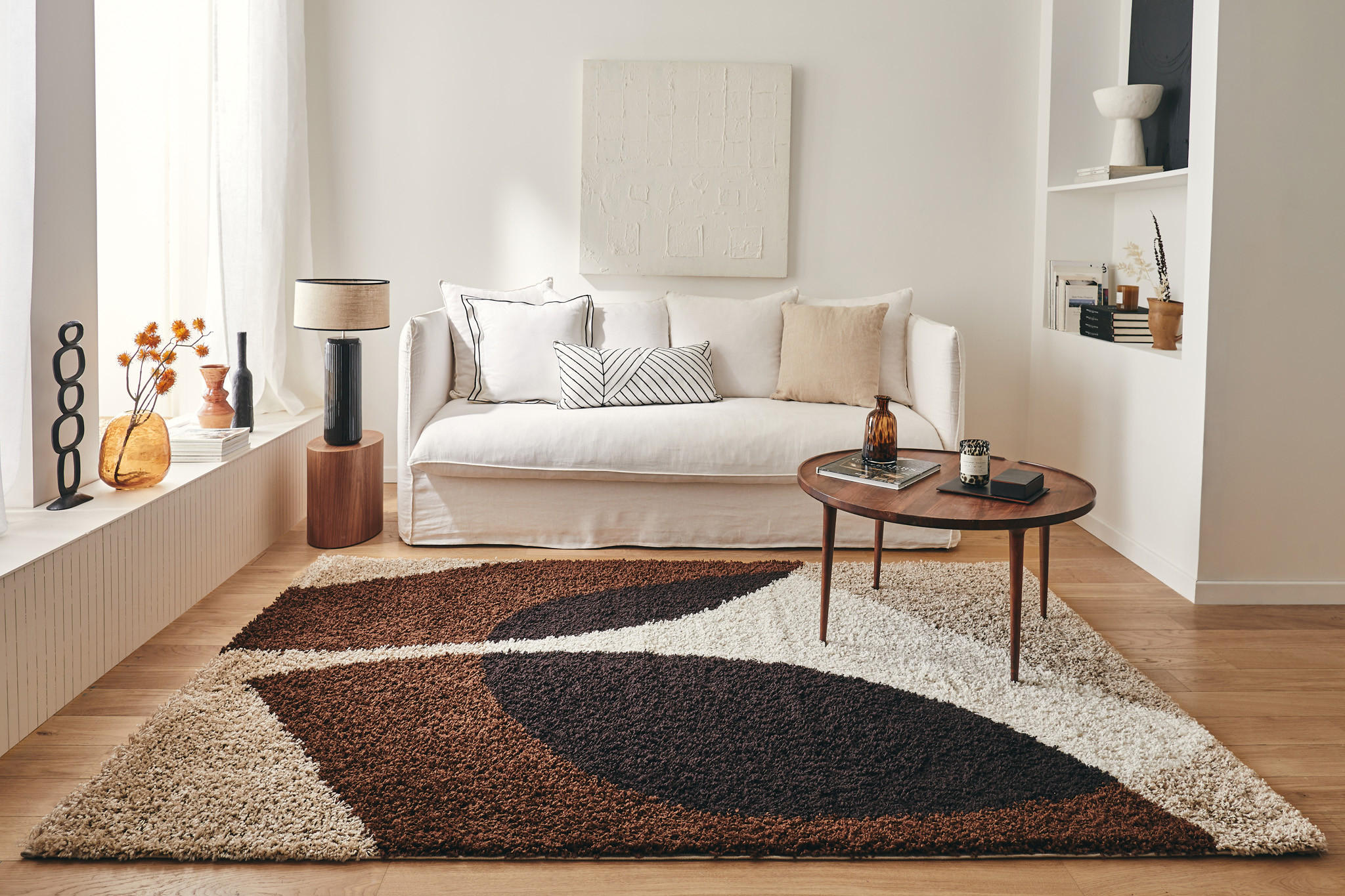 TEPPICH shaggy mit abstraktem Muster in Braun Palerme 80x140 cm - Braun, Textil (80/140cm) - Nazar Rugs