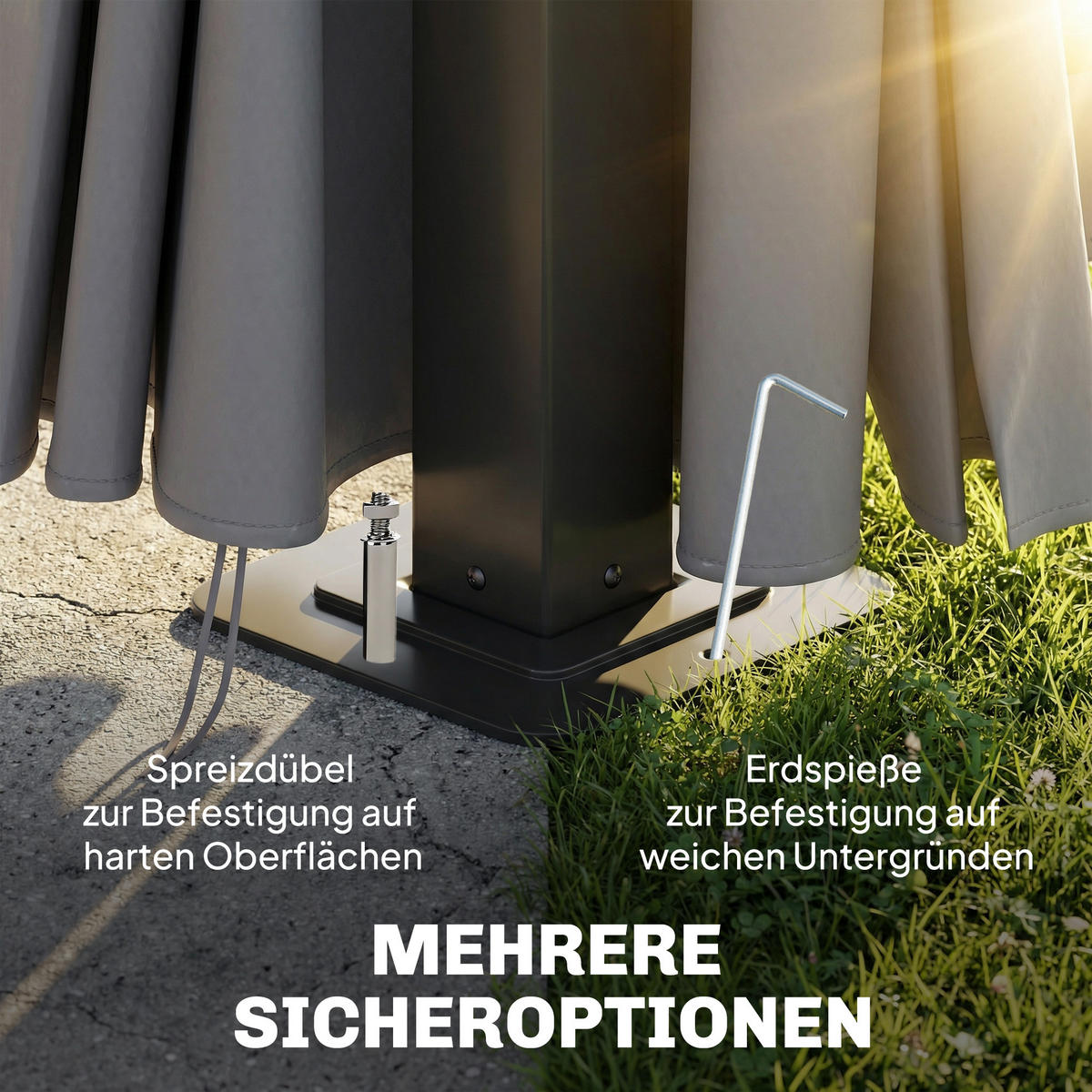 PAVILLON Metall Polycarbonat Dunkelgrau - Dunkelgrau, Metall (296/285/356cm) - Outsunny