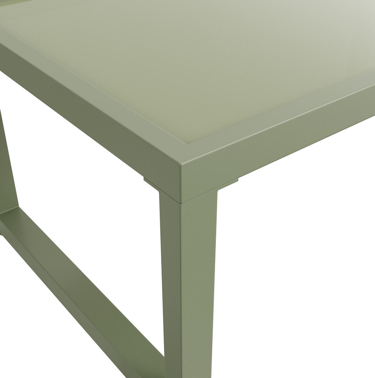 GARTENMÖBEL 120x65x72cm grün aus verzinktem Eisen und Glas - Grün, Metall - Modfu