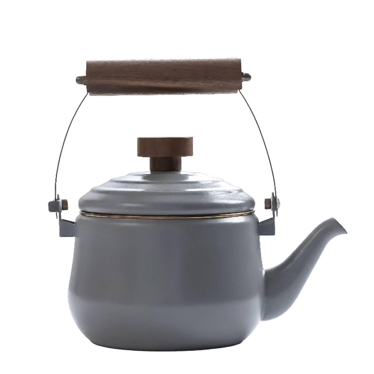 TEEKANNE Emaille slate grey (grau gesprenkelt) 1,5L - Grau, Metall (1.5L) - BAREBONES