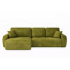 ECKSOFA Mit Schlaffunktion Und Bettkasten L-Form Ivo L, Veloursstoff Salvador, Olive, Links - Olivgrün, Holz (250/142cm) - Kaiser Möbel