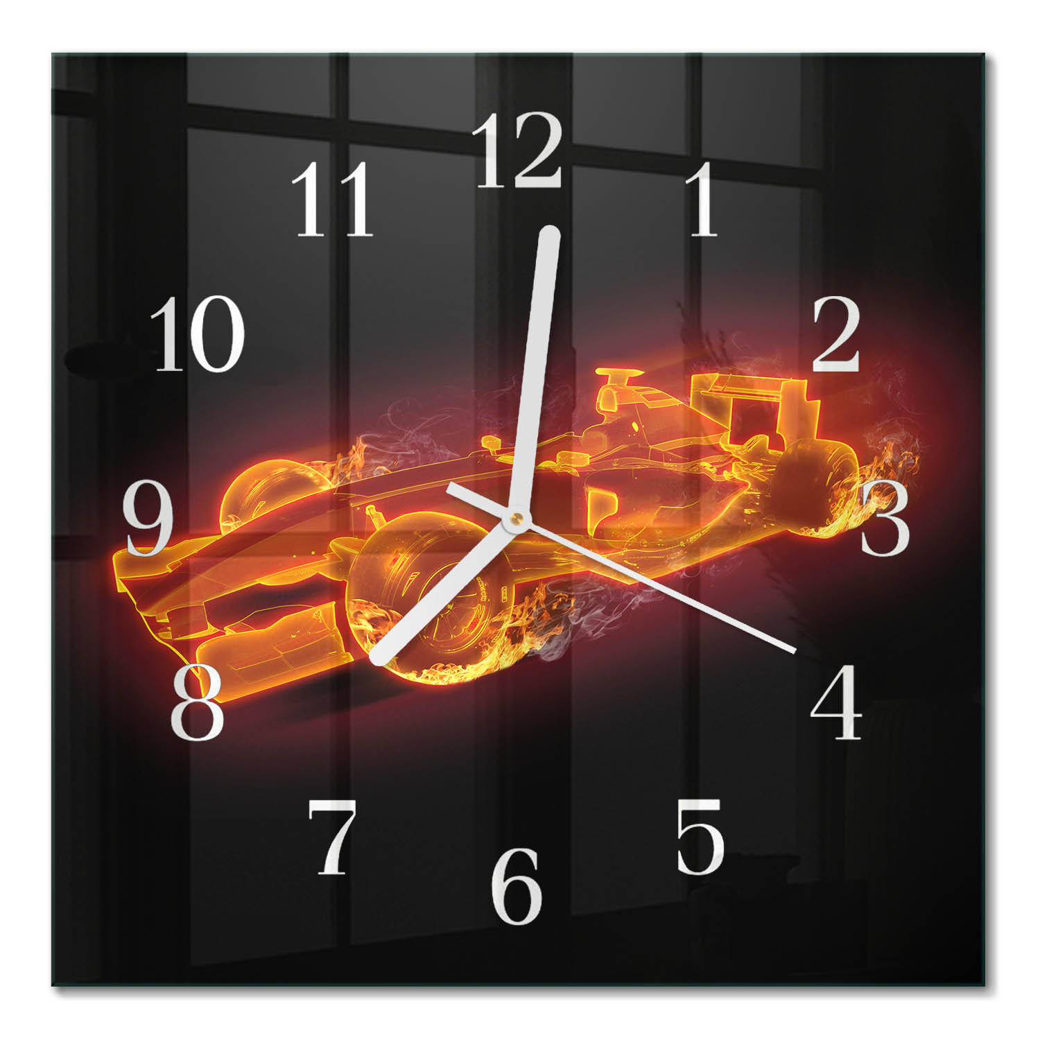 WANDUHR 30x30 cm - Schrott - Orange, Glas (30/30/0.4cm) - TULUP