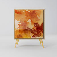 SIDEBOARD TRACES OF AUTUMN, Eichefarben, 57,5x42x75,5 cm, Goldfarbene Metallfüße - Eichefarben/Goldfarben, Holzwerkstoff/Metall (57.5/75.5/42cm) - SpaceRebels