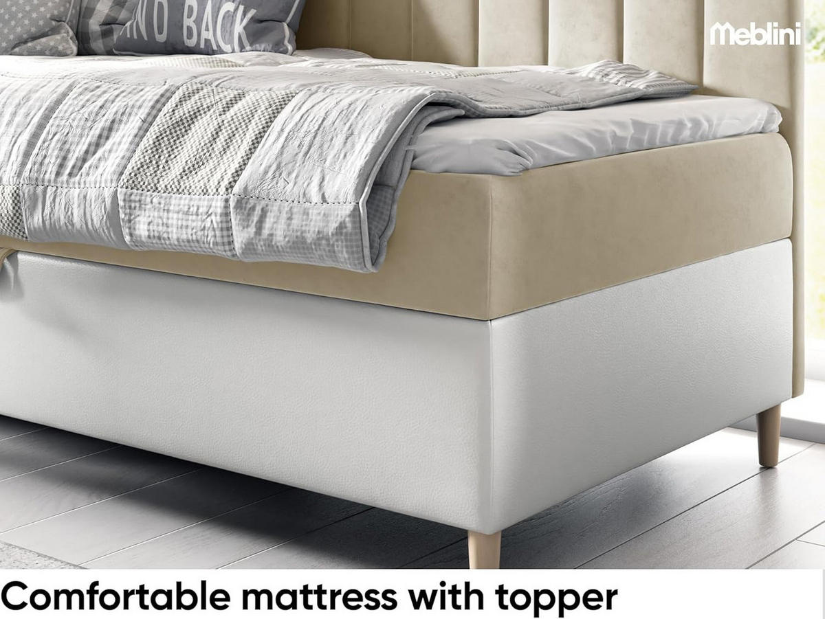 KINDERBETT MAYA 3 - Beige/Weiß, Holzwerkstoff (96/208cm) - Meblini