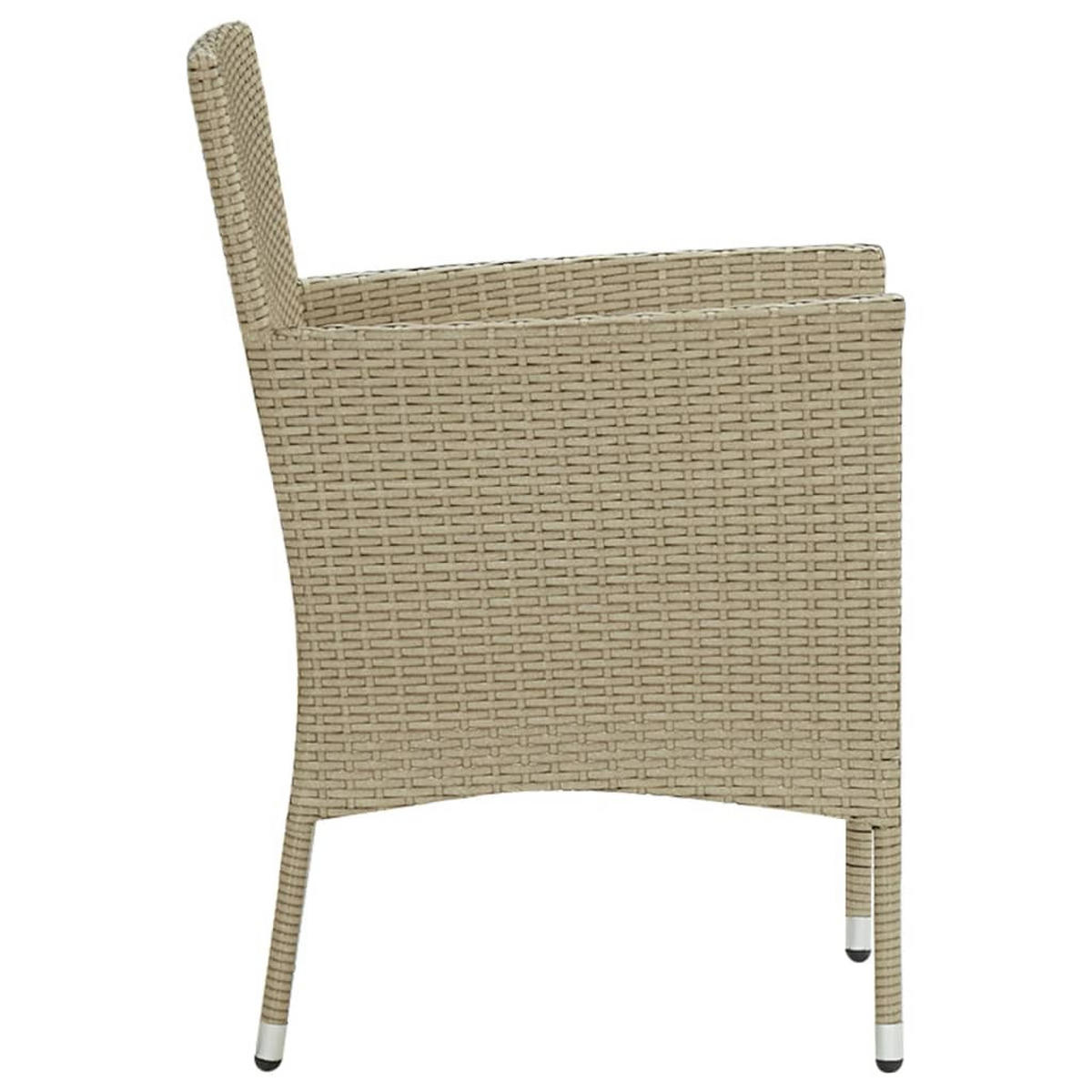 GARTENSTÜHLE mit Cremeweiß Kissen, 53/58/84 cm, aus Poly Rattan, Beige, 4er-Set - Beige, Kunststoff (58/84/53cm) - vidaXL