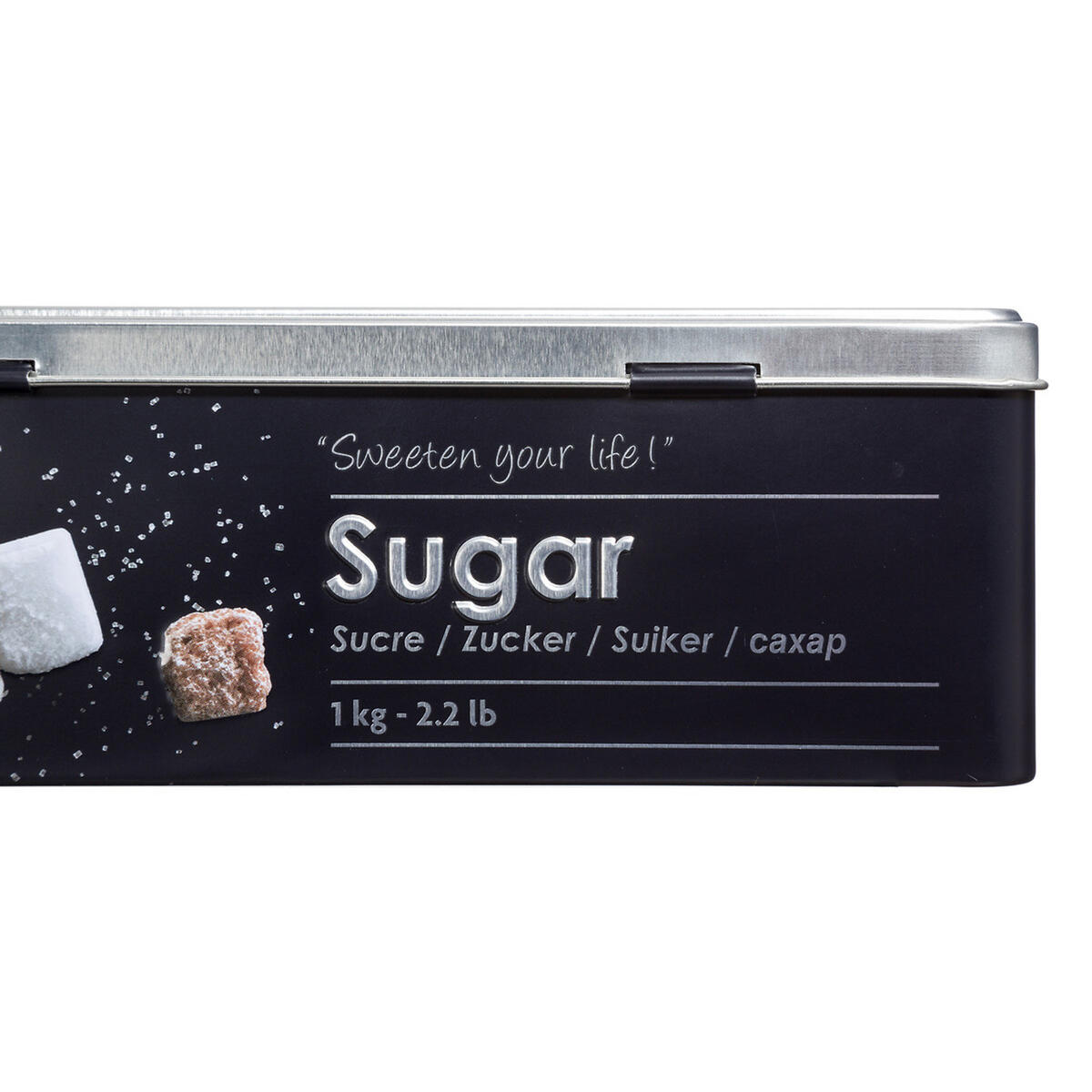 WÜRFELZUCKERDOSE Black Edition, Weißblech, Schwarz, für 1 kg - Schwarz, Metall (20.5/6.8cm) - 5five Simply Smart