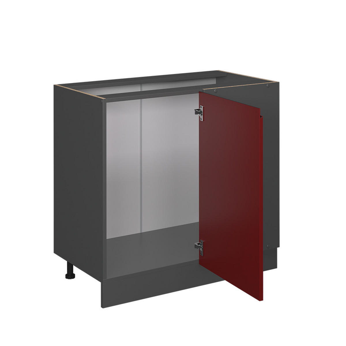 ECKUNTERSCHRANK R-Line Rot 86 cm, AP Anthrazit - Anthrazit/Rot, Holzwerkstoff (86/81.6/60cm) - Vicco