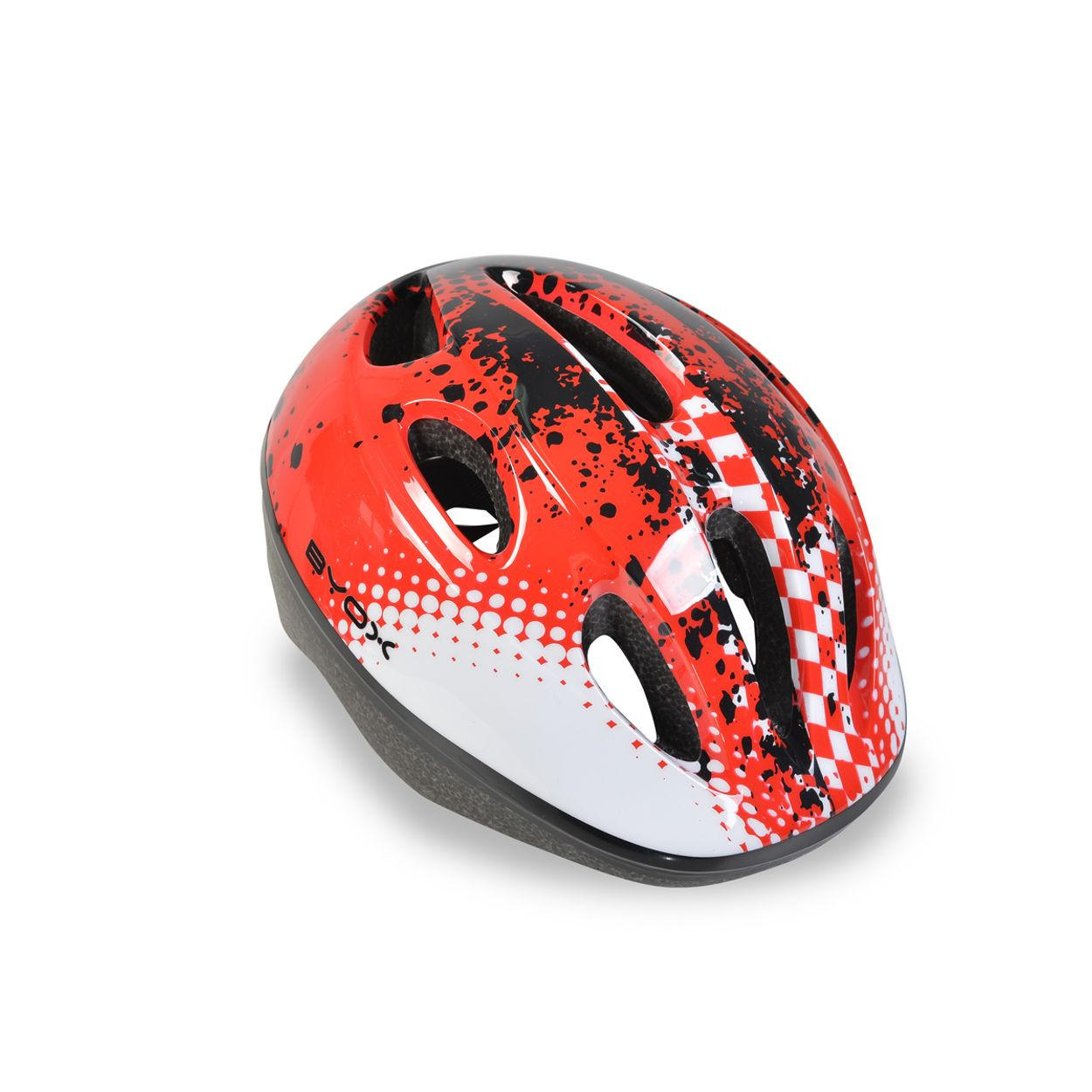 KINDERHELM Y03 rot Größe S 48-54 cm, LED-Beleuchtung, 8 Löcher, EPS und PVC-Schale - Rot, Kunststoff (20/27cm)