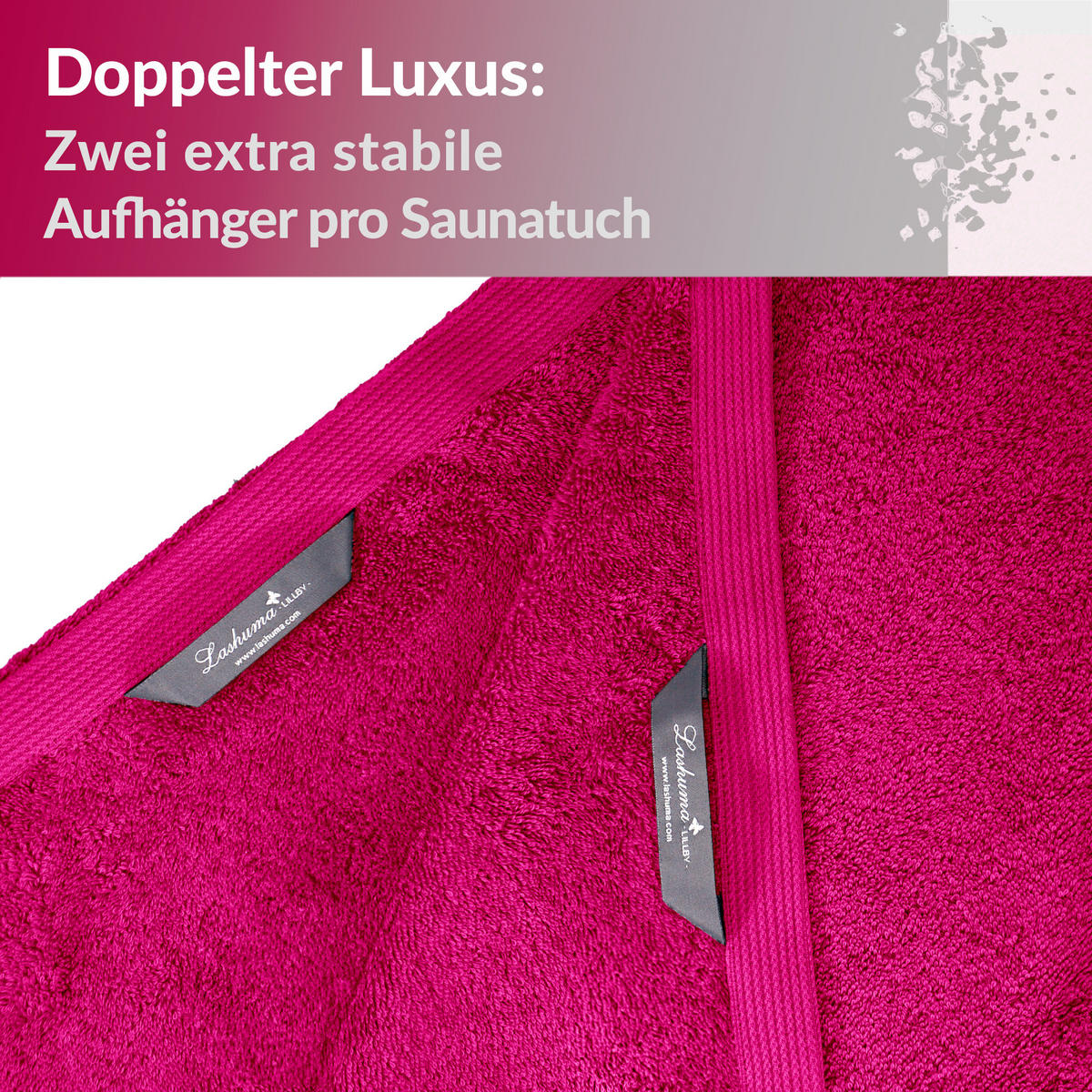 SAUNATUCH Lillby Purpur 100x200 cm - Pink, Textil (100/200cm) - Lashuma