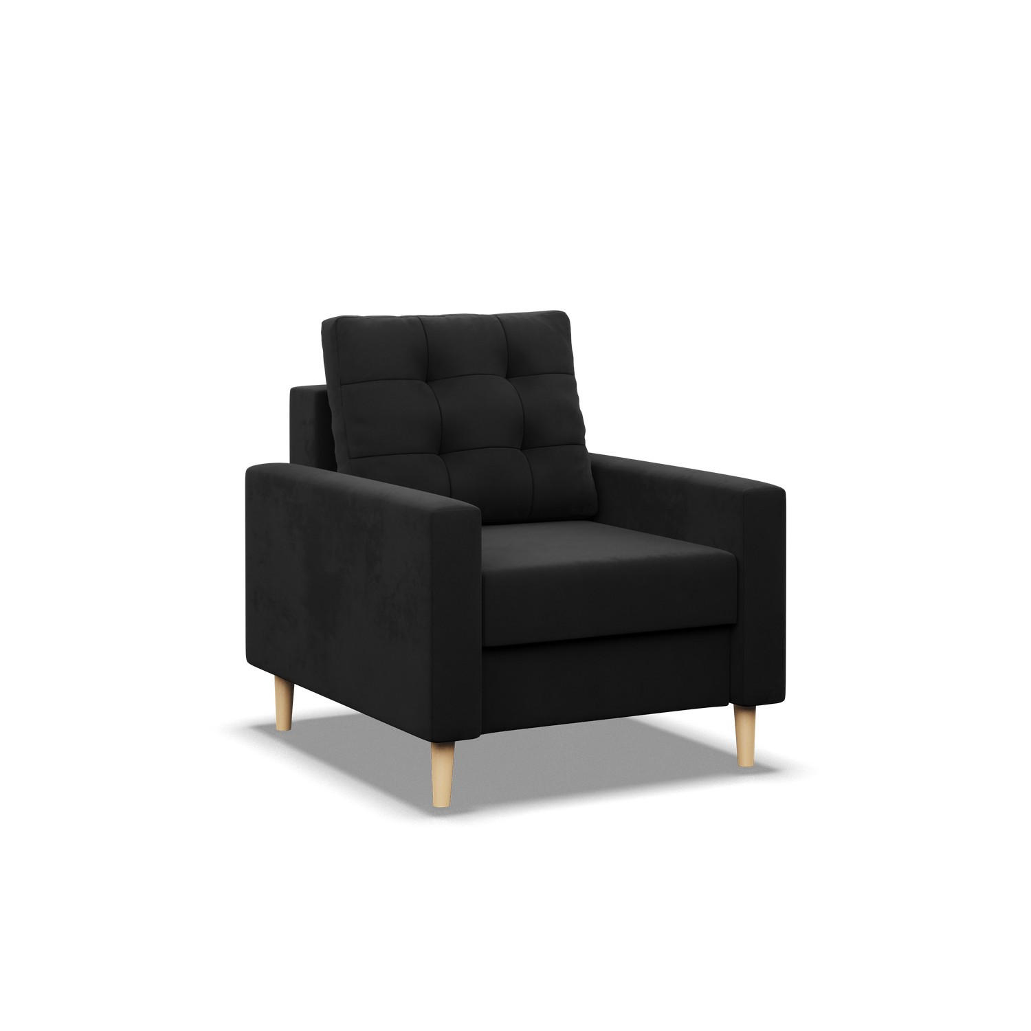 LOUNGESESSEL BLANK, BONELL, Schwarz - Schwarz, Textil (75/92/92cm) - Mebligo