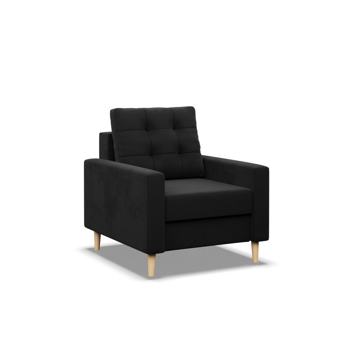 LOUNGESESSEL BLANK, BONELL, Schwarz - Schwarz, Textil (75/92/92cm) - Mebligo