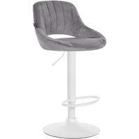 BARHOCKER Milos Samt weiß dunkelgrau - Weiß/Grau, Textil/Metall (47/106/48cm) - TPFLiving