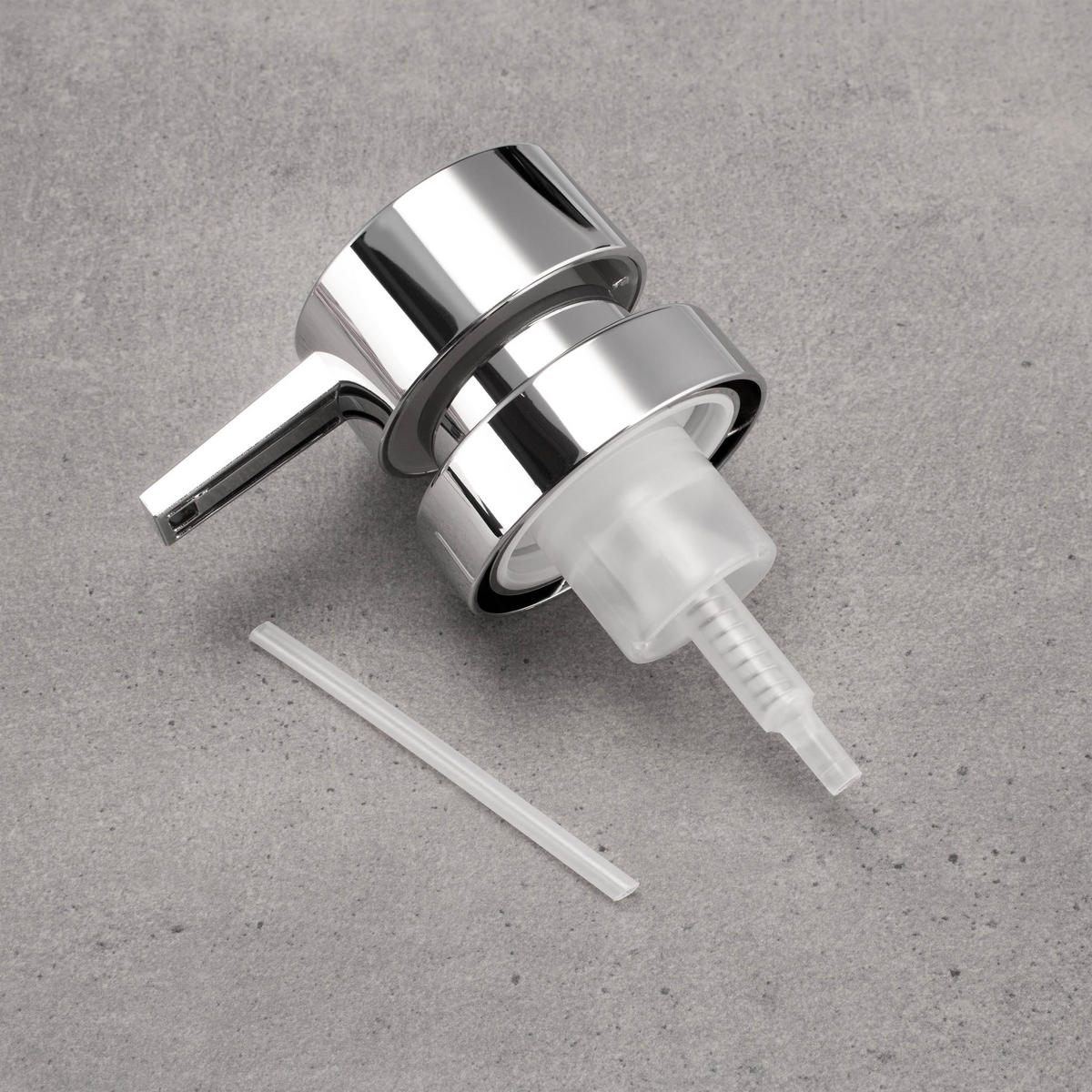 ERSATZ-SCHAUMSPENDERPUMPKOPF, silber, Kunststoff - Edelstahlfarben, Kunststoff (5.5/19.5/9.5cm) - bremermann