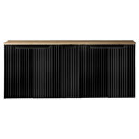 WASCHBECKENSCHRANK Newport-56 - Schwarz, Holzwerkstoff (140/60/40cm) - Lomado