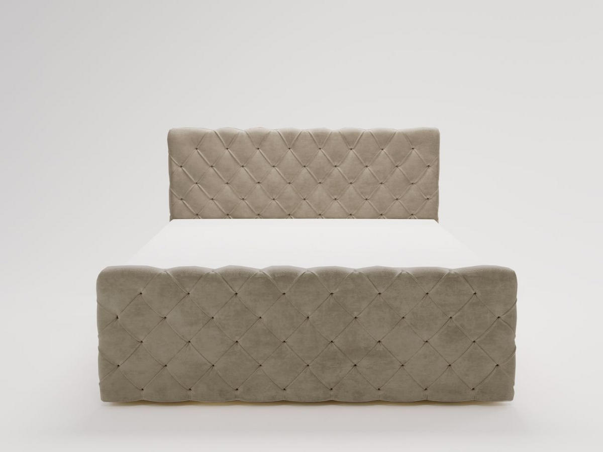 BOXBETT Lunaris 180x200 Hellbraun - Hellbraun, Holz/Textil (180/200cm) - Graingold