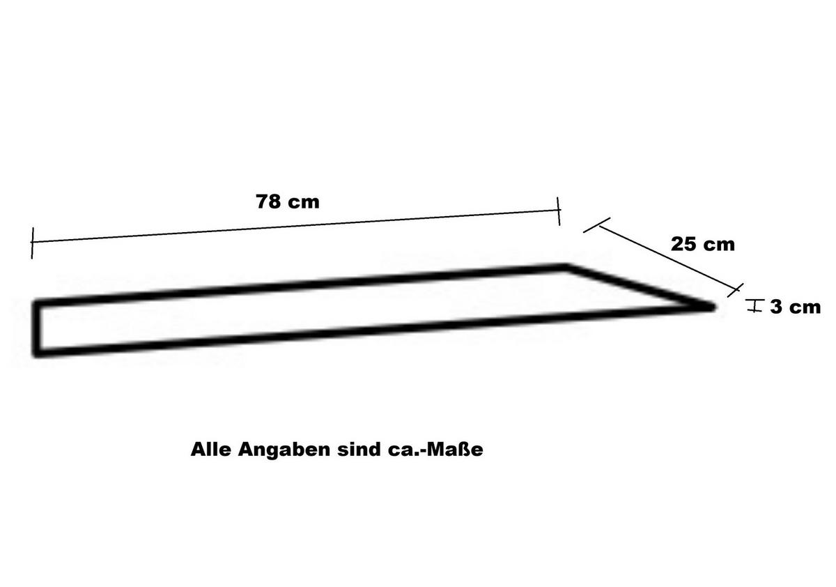 BABYZIMMER-ZUBEHÖR: Wandboard, Hängeregal B78/H3/T25 cm, Landhausstil Weiß / 22800-05 - Weiß, Holzwerkstoff/Metall (78/3/25cm) - luma-home
