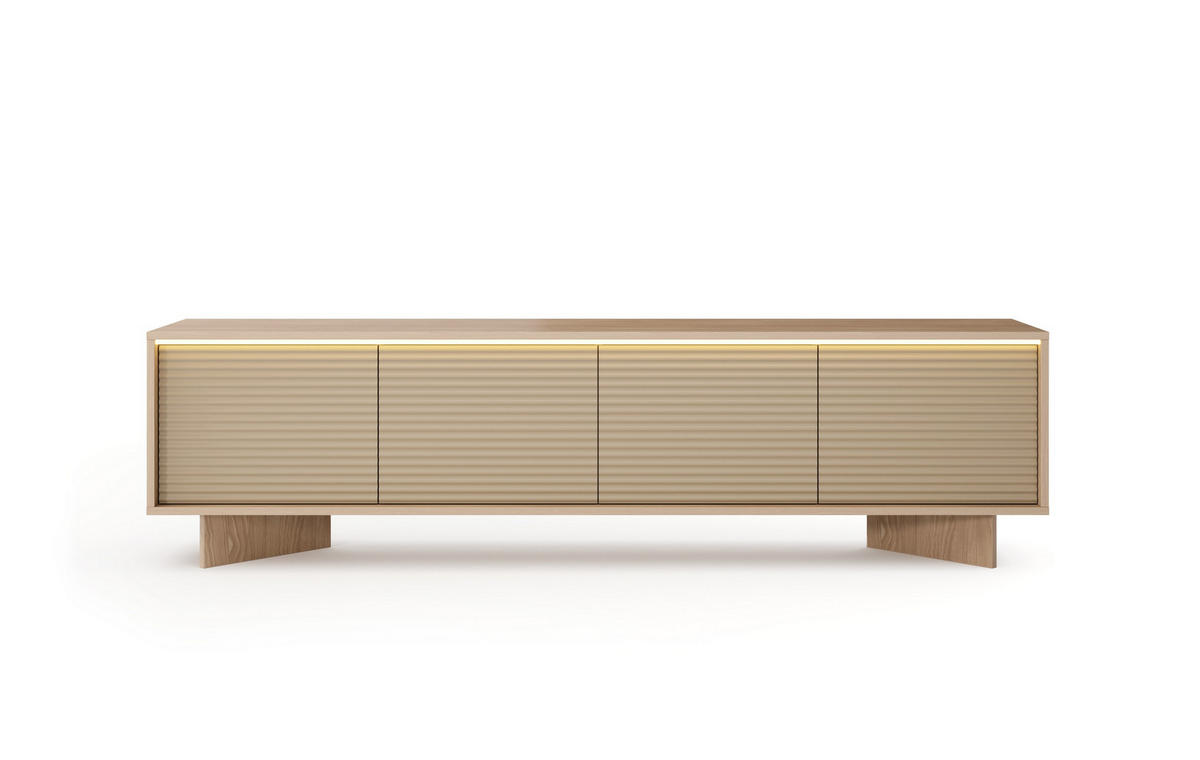 LOWBOARD RIGATO 203,9/54,4/40 cm, Beige - Beige, Holzwerkstoff (203.9/54.4/40cm) - MASSENO