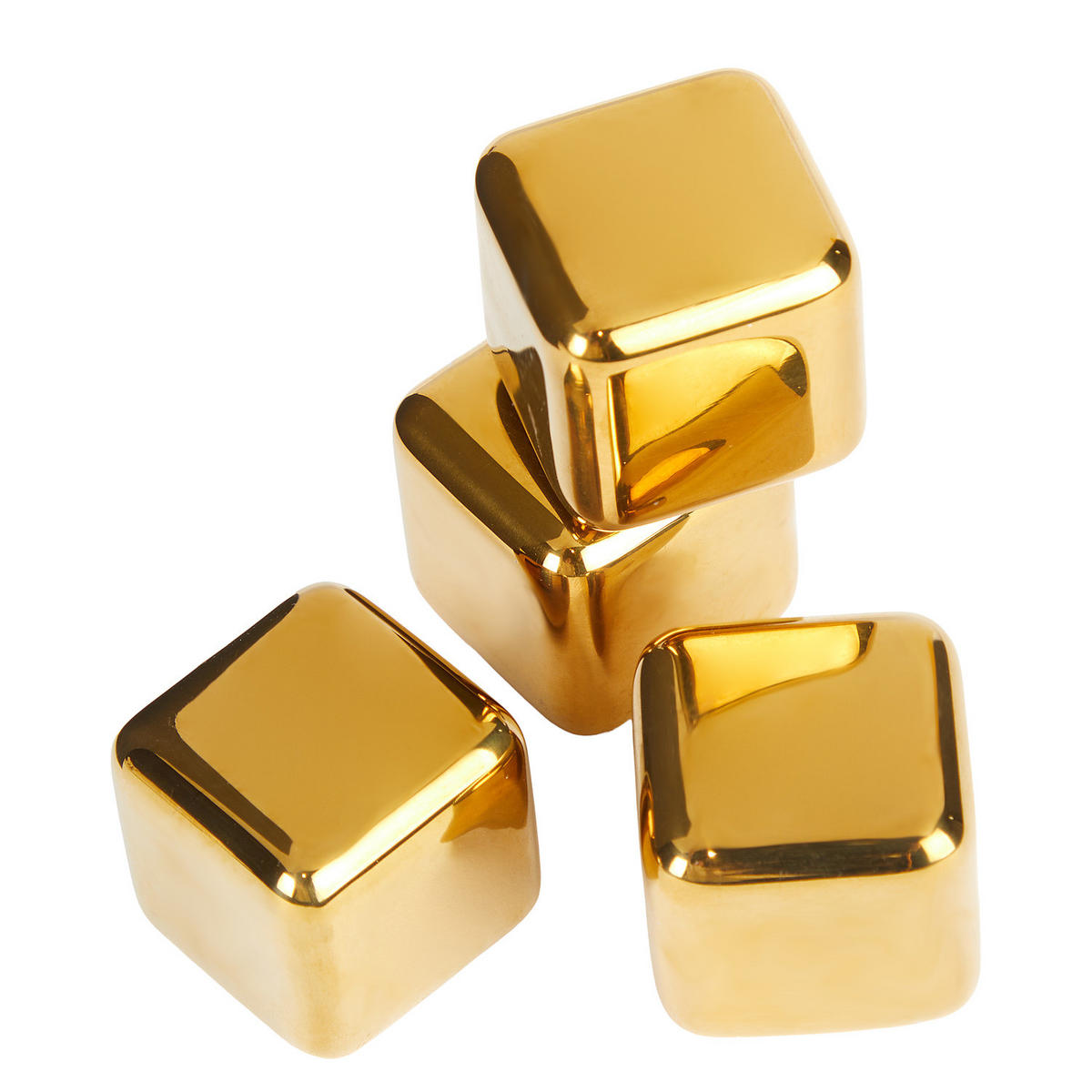 KÜHLSTEINE (4er Set) Cold As Ice - Goldfarben, Metall (3/3/3cm) - Butlers