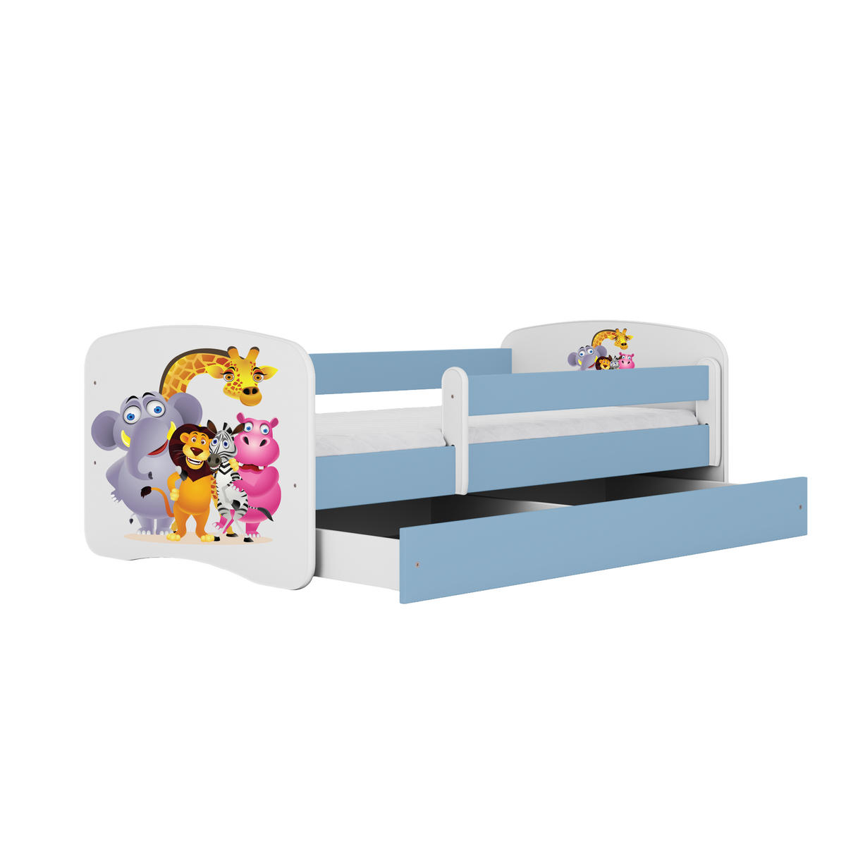 KINDERBETT Zoo mit Schublade 160/80 90/61/164 - Blau, Holzwerkstoff (80/160cm) - RAUMHIRSCH FURNITURE