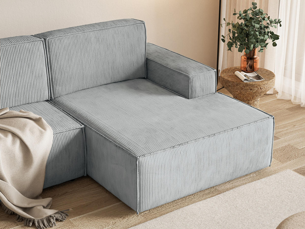 ECKSOFA KOKKO MINI mit Schlaffunktion, Hellgrau - Hellgrau, Textil (240/167cm) - Fedve